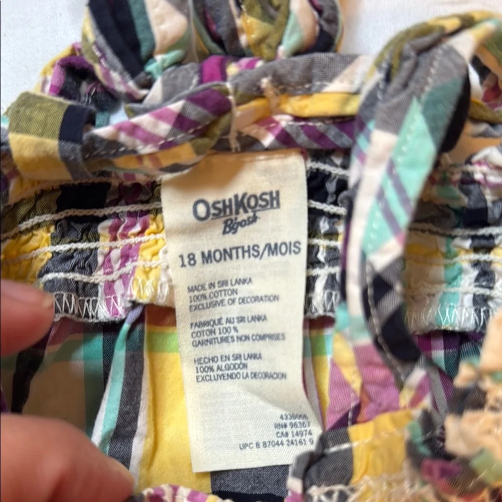 OshKosh B'gosh Yellow and Green Tank Top; 18 months